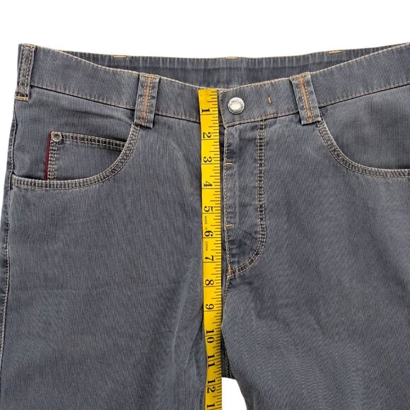 Meyer Diego Modern Chino Mens Blue Textured 5 Pocket Flat Front Pants Sz M 34x32 - Picture 10 of 13